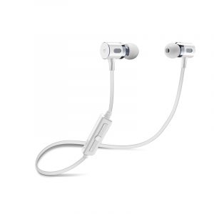 white sport earphones