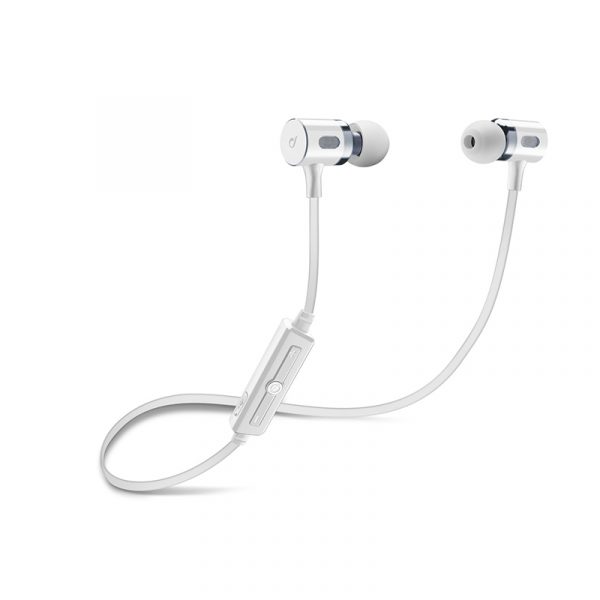 white sport earphones