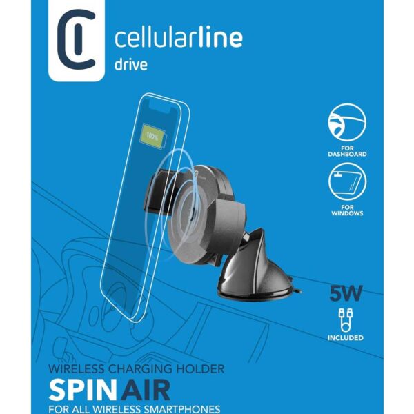 Car Holder Suction Cup Wireless Black - Spin Air - Image 11