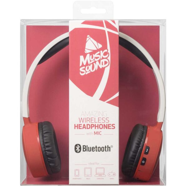 Music Sound Cuffie Bluetooth Universal Red - Image 2