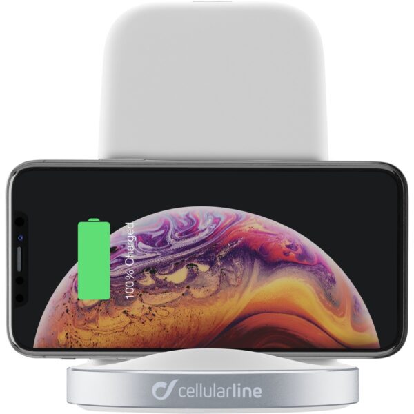 Podium Wireless Charger Stand iPhone White - Image 2