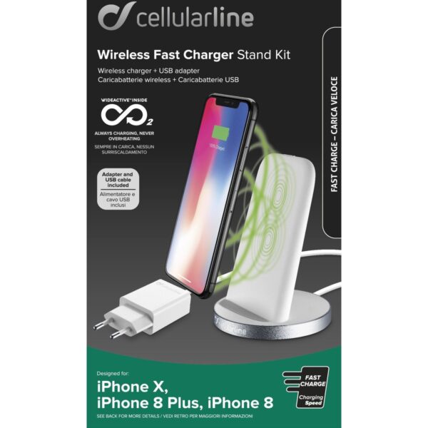 Podium Wireless Charger Stand iPhone White - Image 5