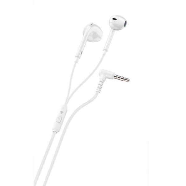 Capsule-Shaped Wired Earphones with Microphone, White