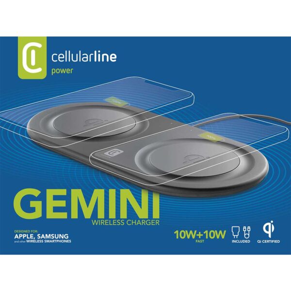 Gemini Double Wireless Adaptive Charger Black - Image 5