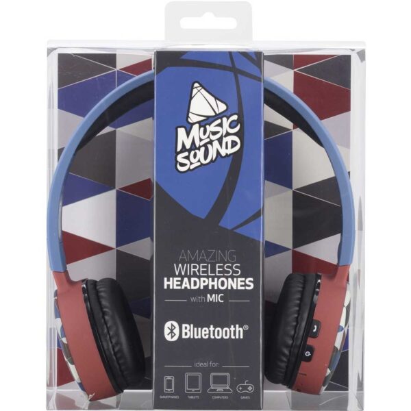 Music Sound Cuffie Bluetooth Headphones Universal Blue - Image 2