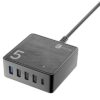 Charger 5 Ports 60W Black - Desk Charger - USB-C
