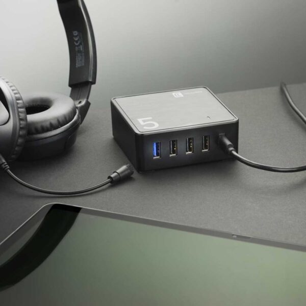 Charger 5 Ports 60W Black - Desk Charger - USB-C - Image 4