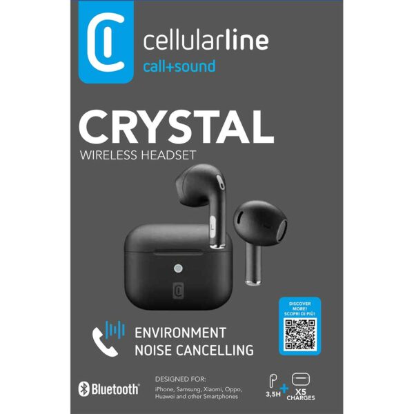 Crystal Bluetooth Earphones TWS ENC Universal Black - Image 3