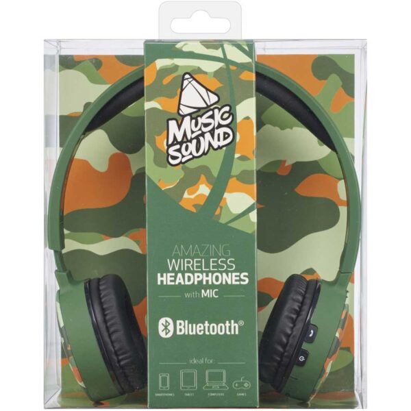 Music Sound Cuffie Bluetooth Headphones Universal Military - Image 2