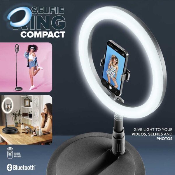 Selfie Ring Foldable Bluetooth Black - Image 11