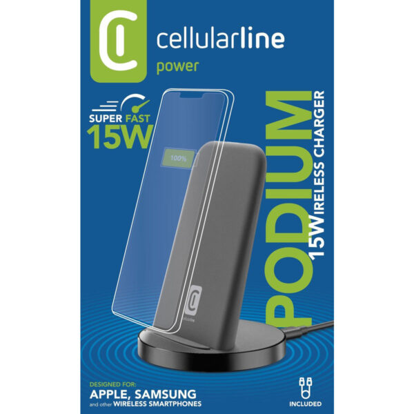 Podium Wireless Charger Stand Black - Image 7
