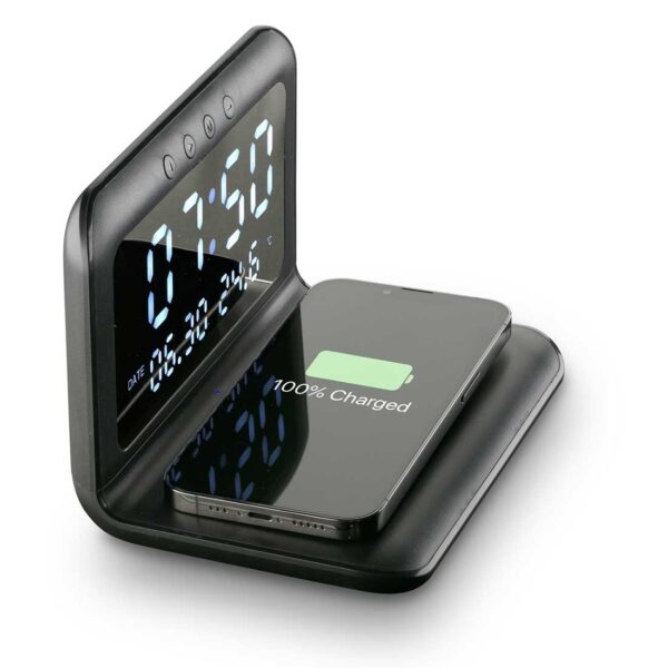 Wireless Charging Alarm Clock Black - Image 2