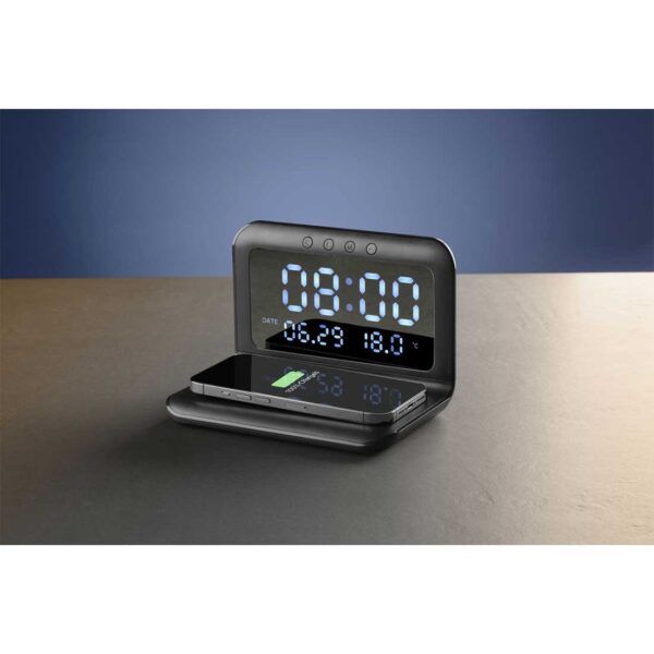 Wireless Charging Alarm Clock Black - Image 3