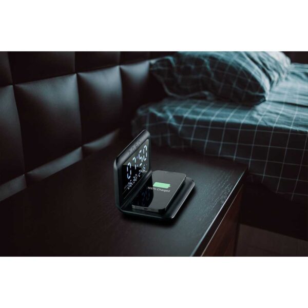 Wireless Charging Alarm Clock Black - Image 4