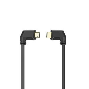 High-speed HDMI™ cable, plug - plug, 90°, Ethernet, gold-plated, 2m
