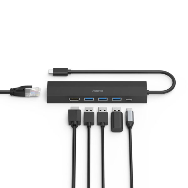 USB-C Hub, Multiport, 6 Ports, 3 x USB-A, USB-C, HDMI™, LAN/Ethernet - Image 3