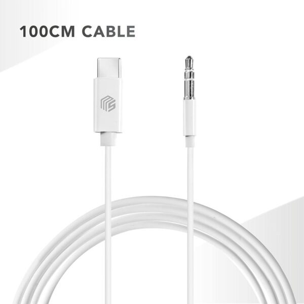 AUX Audio Cable Type-C To Jack 3.5mm White - Image 3