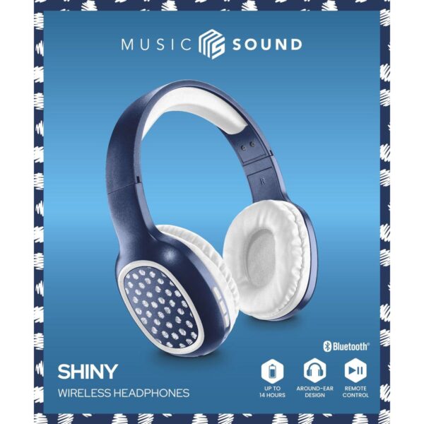Shiny Wireless Headphones Blue - Image 3