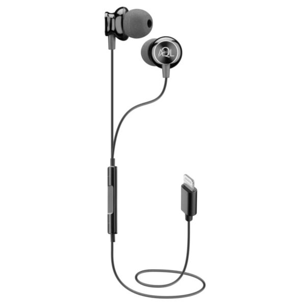 Whirl In-Ear Earphones MFI for iPhone Black - Image 2