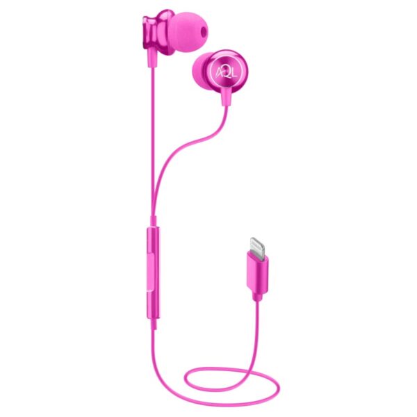 Whirl In-Ear Earphones MFI for iPhone Pink - Image 2