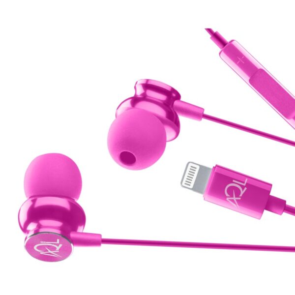 Whirl In-Ear Earphones MFI for iPhone Pink - Image 3