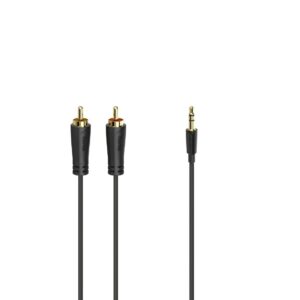 Audio Cable, 3.5 mm Jack Plug - 2 RCA plugs, Stereo, Gold-Plated, 1.5 m