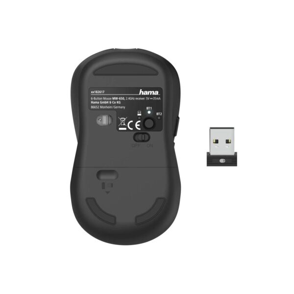 "MW-650" Optical 6-Button Multi-Device Mouse, with USB-A / Bluetooth®, black - Image 3