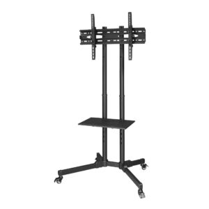 "Trolley" TV Stand with Castors, up to 191cm, Height-adjustable, black