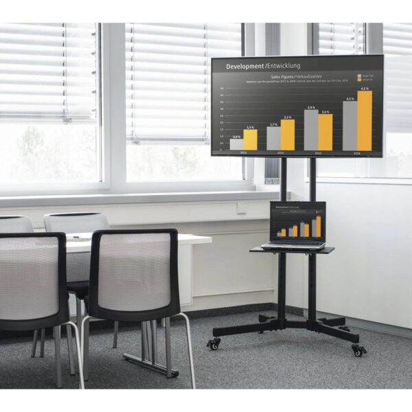 "Trolley" TV Stand with Castors, up to 191cm, Height-adjustable, black - Image 7