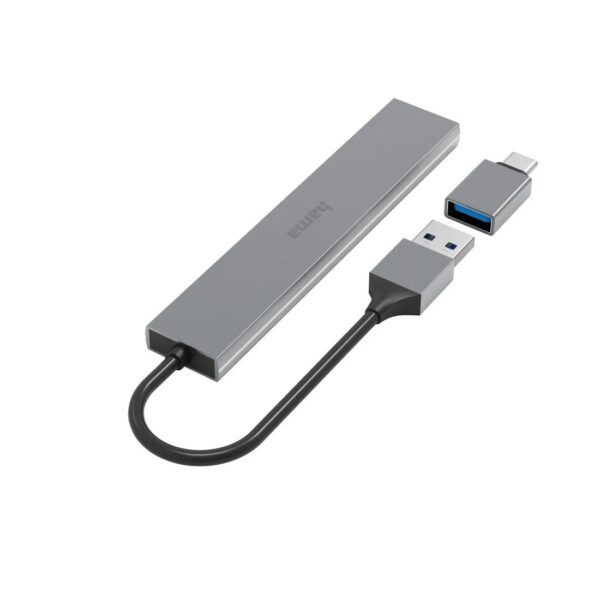 USB Hub, 4 Ports, USB 3.2 Gen 1, 5 Gbit / s, Ultra-Slim, incl. USB-C Adapter - Image 2