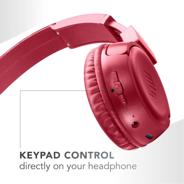 Music Sound Vibed Bluetooth headset, Red - Image 4