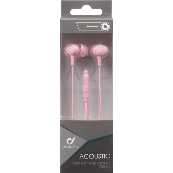 Acoustic Pump bass in-ear earphones with mic Pink - Image 3