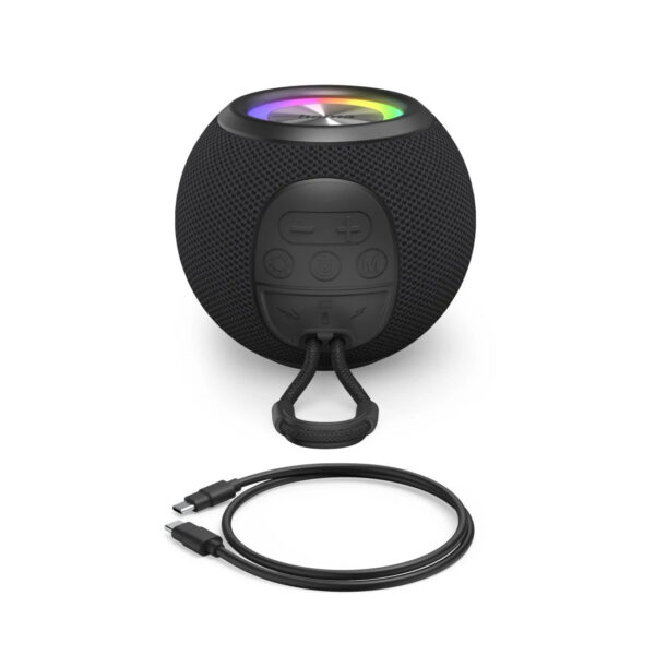 "Ball Shape Speaker" Bluetooth® Loudspeaker, 5 Light Modes, 5W, black - Image 5
