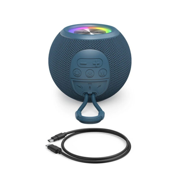 "Ball Shape Speaker" Bluetooth® Loudspeaker, 5 Light Modes, 5W, blue - Image 5