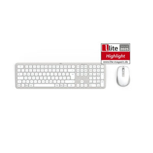 "WKM-550" Wireless Keyboard / Mouse, white, QWERTY GULF